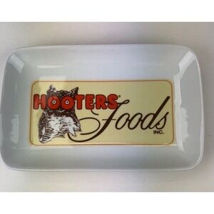 Vintage Hooters Foods Inc Wing Appetizer Plate Serving Dish 6x9 Ceramic.